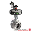 Flanged Stainless Steel Control Butterfly Valve with Solenoid Pneumatic Actuator 