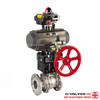 Pneumatically Operated 2 Piece Stainless Steel Flanged Floating Ball Valve