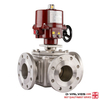 Electric Operated Stainless Steel 3-Way Flanged Ball Valve