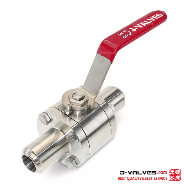 3PC Long Welded Stainless Steel Forged Ball Valve with Lever