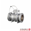 ANSI 3 Piece Flange Type Cast Steel Rcduce Bore Trunnion Ball Valve with Gear