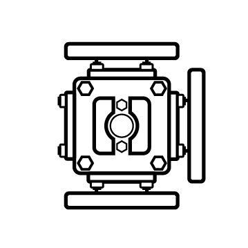 Three way trunnion ball valve​​​​​​​