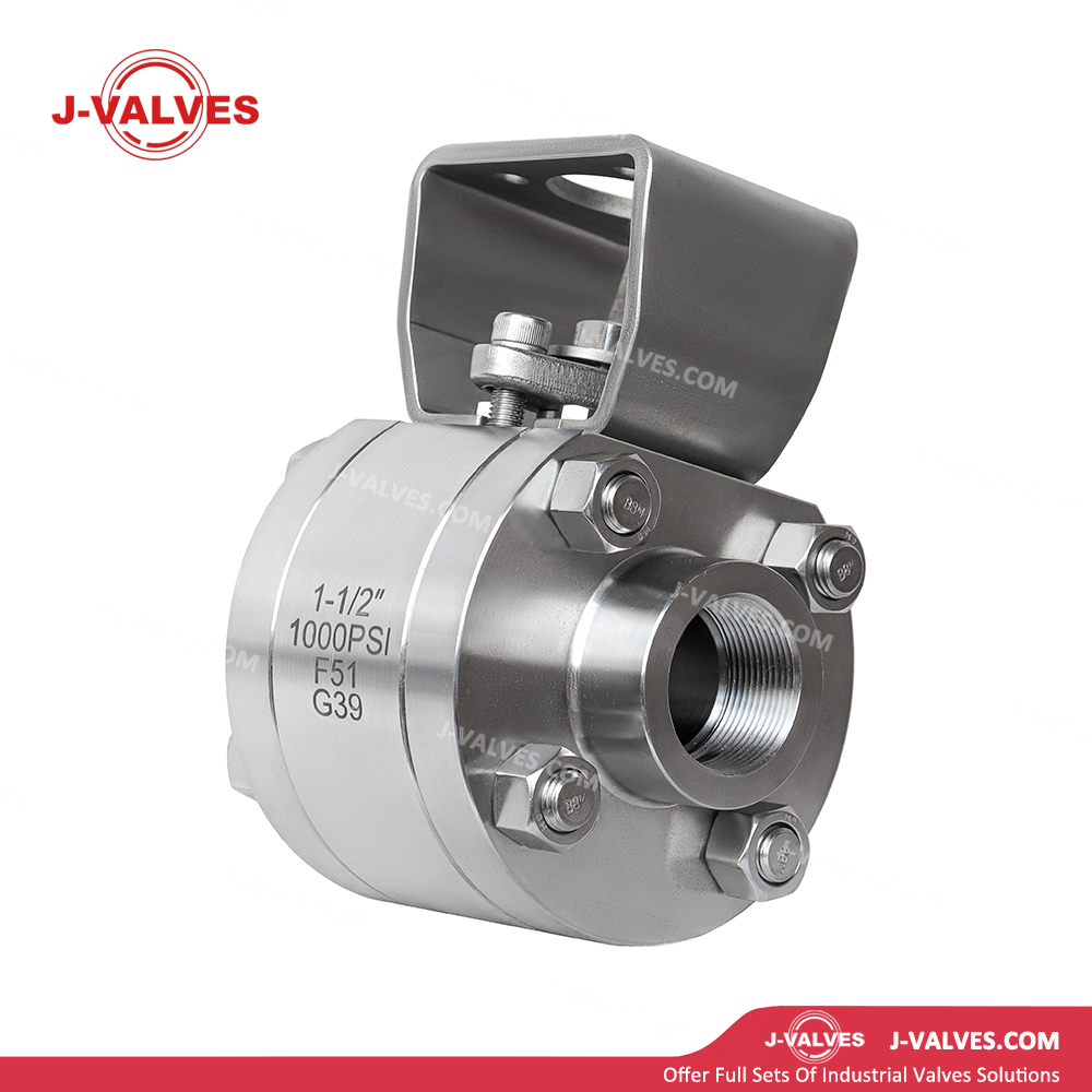 Quality Industrial Valve Product Made in China J-Valves 1000PSI Duplex Stainless Steel F51 Threaded End 3PC Ball Valve with Platform