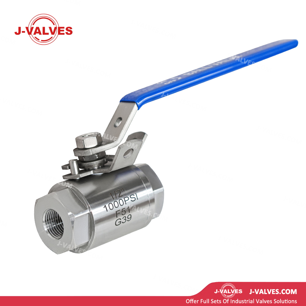 Quality Industrial Valve Product Made in China J-Valves 1/2'' 1000PSI Duplex Stainless Steel F51 Threaded End 3PC Ball Valve