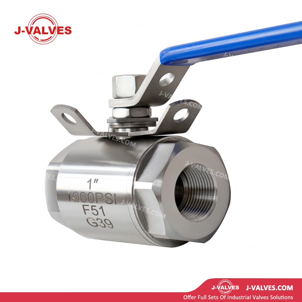Quality Industrial Valve Product Made in China J-Valves 1'' 1000PSI Duplex Stainless Steel F51 Threaded End 3PC Ball Valve