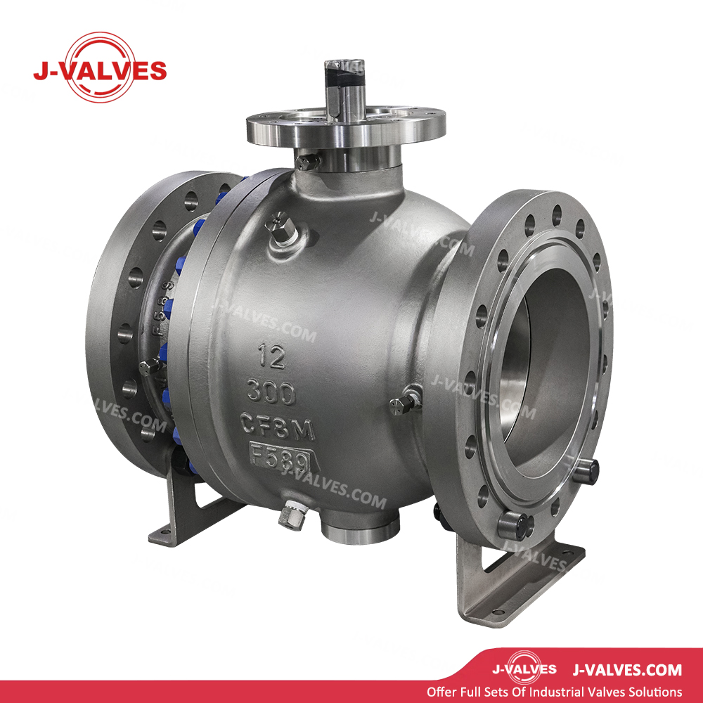 China-Made J-Valves 12 inch ANSI Class 300 Stainless Steel CF8/CF8M Bolted Bonnet With Top Flange Short Stem Flange End Gear/Electric/Pneumatic Operation 2PC Trunnion Mounted Ball Valve