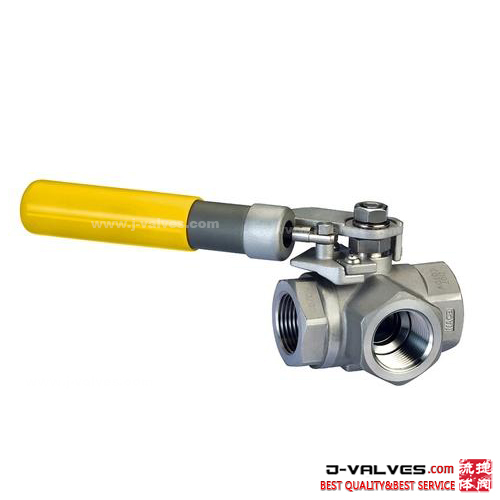Spring Automatic Return Lever Stainless Steel T/L Port Flanged Floating 3 Way Ball Valve