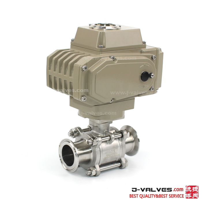 Electric Operated Stainless Steel Floating 3PC Clamp Ball Valve