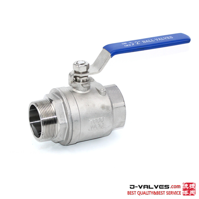 2PC Full Bore Stainless Steel Female X Male Thread Ball Valve