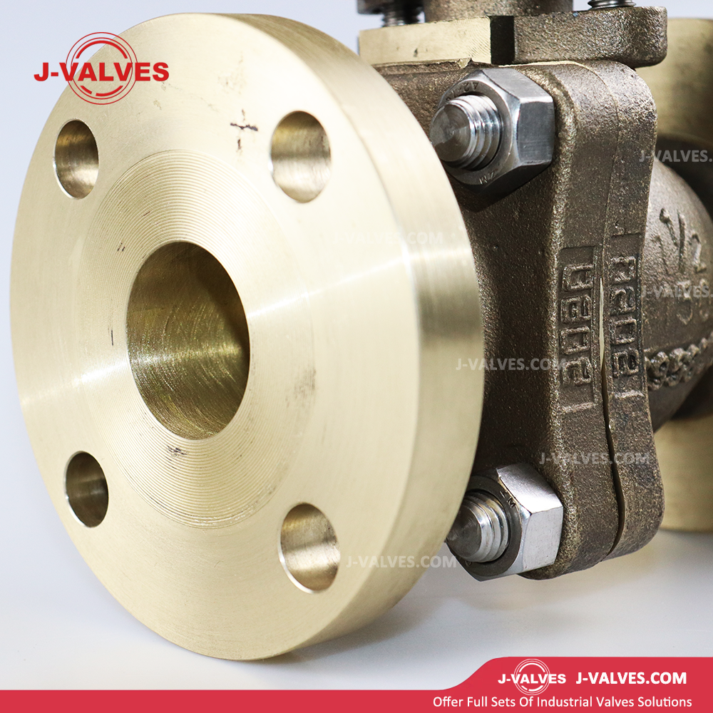 J-Valves China 150lb Precision Casting Bronze C95800 ANSI Floating Flange End Manual 2PC Ball Valve