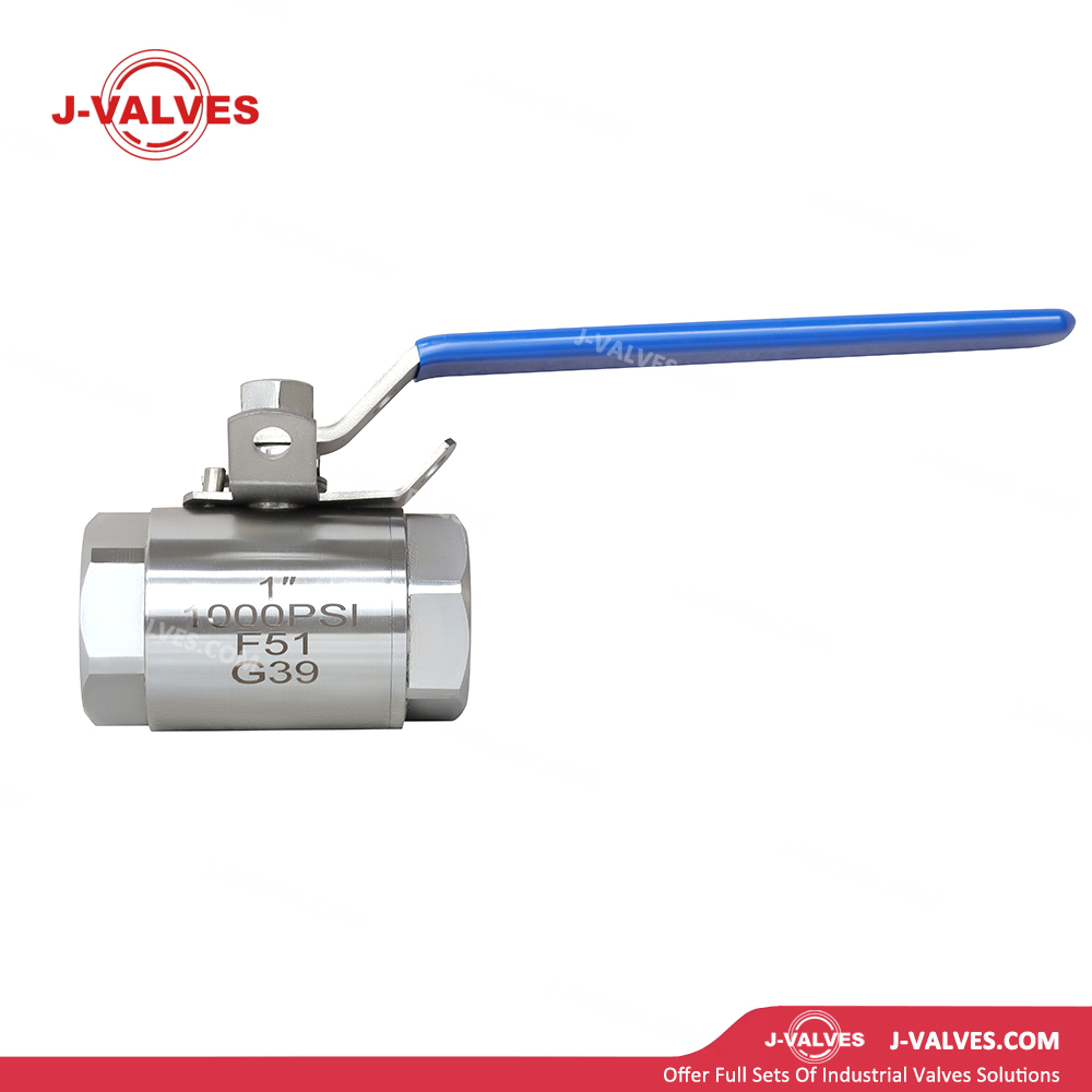 Quality Industrial Valve Product Made in China J-Valves 1'' 1000PSI Duplex Stainless Steel F51 Threaded End 2PC Ball Valve