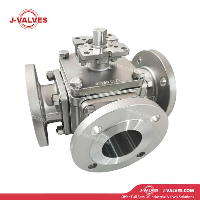Quality Industrial Valve Product Made in China J-Valves Control Gas Stainless Steel 600LB 3 Way High-Platform Flanged Ball Valve