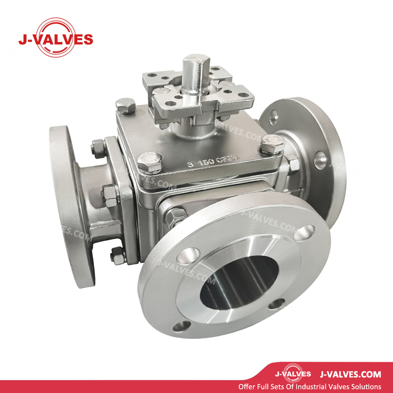 Quality Industrial Valve Product Made in China J-Valves Control Gas Stainless Steel 600LB 3 Way High-Platform Flanged Ball Valve