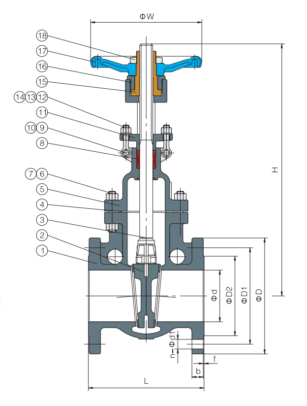 A351 CF8 material JIS10K flanged gate valve