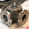 Three Way Stainless Steel Flange Ball Valve ISO5211 High Pad