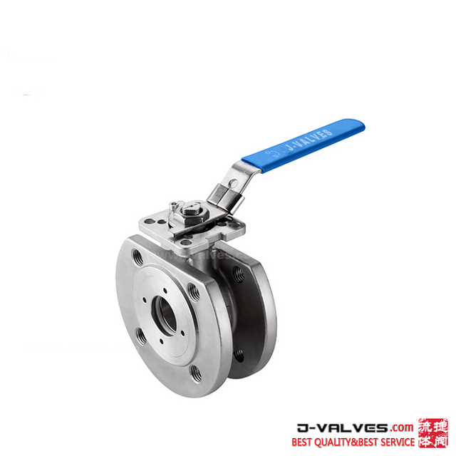 ANSI DIN JIS GOST ISO5211 High Pad Stainless Steel Wafer Type Floating Ball Valves with Lever