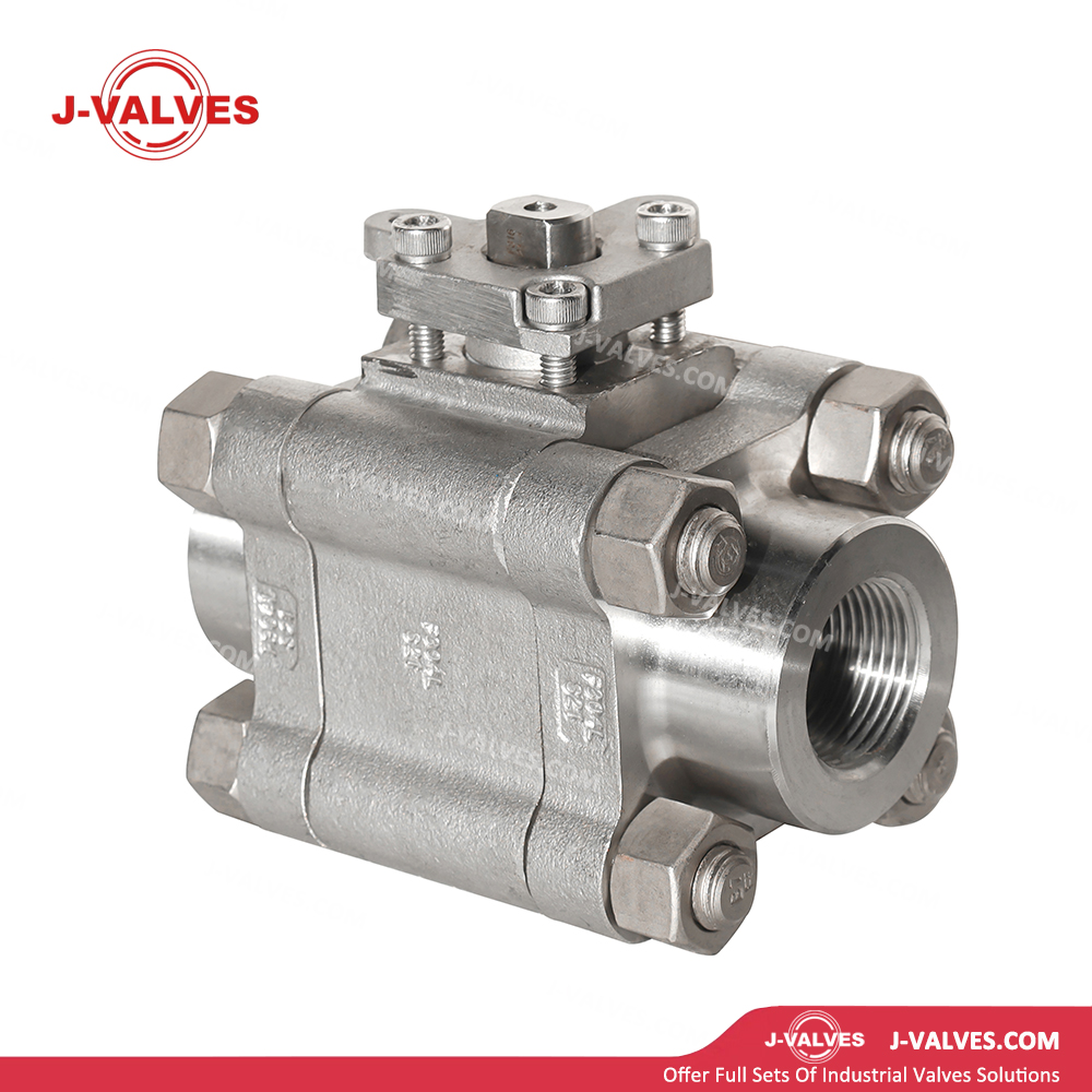 China-Made J-Valves F304L 3PC High Pressure Internal Thread Lever/Pneumatic/Electric Operation Floating Reduce Port Ball Valve