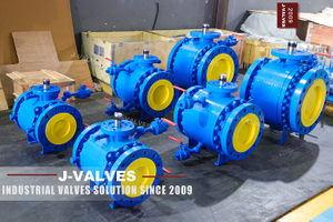 Double Isolation Bleed Blue Trunnion Ball Valve Factory Production-J-VALVES Industrial Valve Supplier.jpg