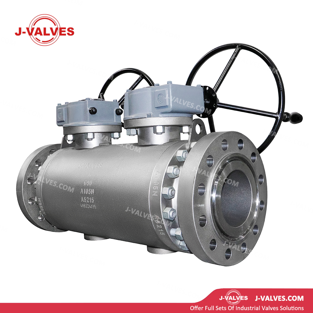 China-Made J-Valves ANSI Class 600 6 inch Forged Steel A105 Gear Operation RTJ Flaneg End Double Block and Bleed Ball Valve