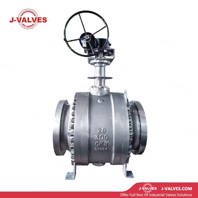 J-VALVES low-temperature flanged trunnion-mounted ball valve with extended bonnet, Class 300 CF8