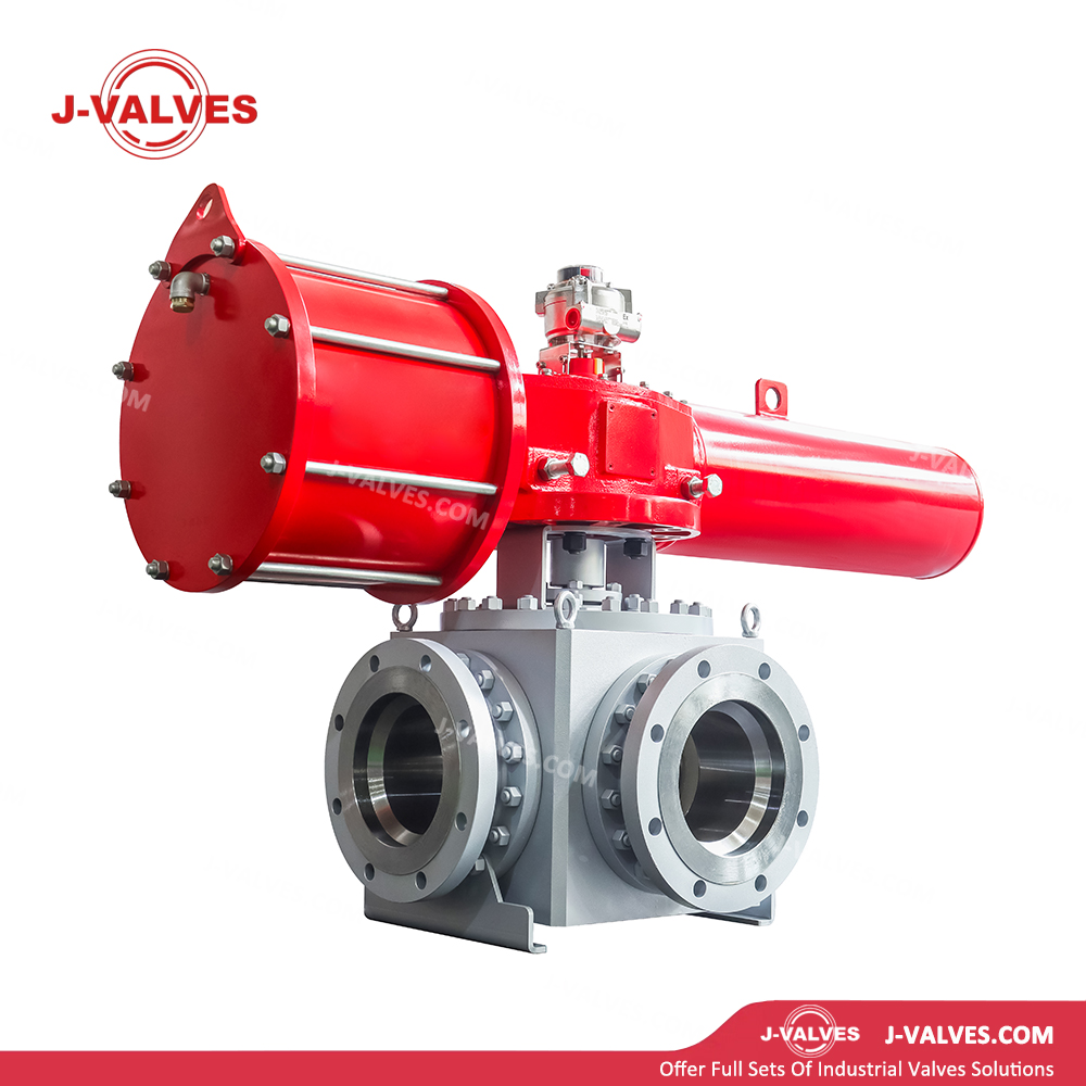 A105 Pneumatic Four Way Ball Valve