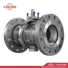 China-Made J-Valves 6*4 inch ANSI Class 300 Carbon Steel WCB Bolted Bonnet With Top Flange Short Stem Flange End Gear/Electric/Pneumatic Operation 2PC Reduce Bore Trunnion Mounted Ball Valve