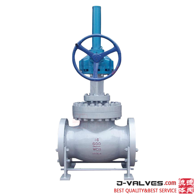 API600 16inch 600lb A216 WCB carbon steel flange globe valve with gear operation