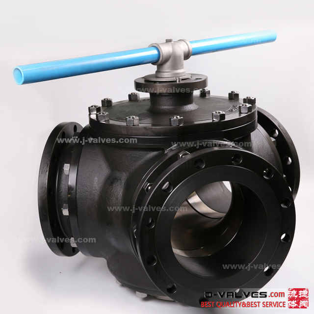 3-Way Y Type Cast Steel Flanged Type Floating Ball Valves with Lever