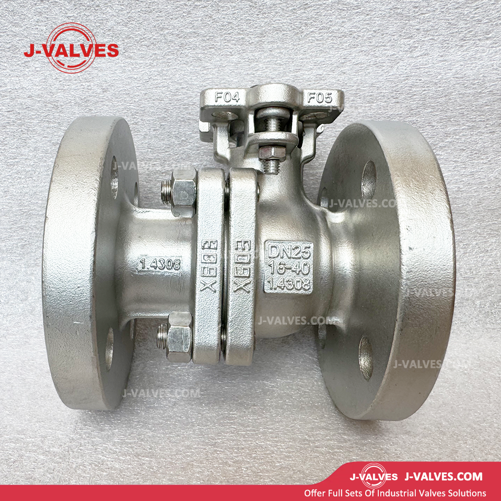 J-Valves China DIN 2PC Floating Flange End Pn16/25/40/64 Full Port Direct Mounting Pad Ball Valve