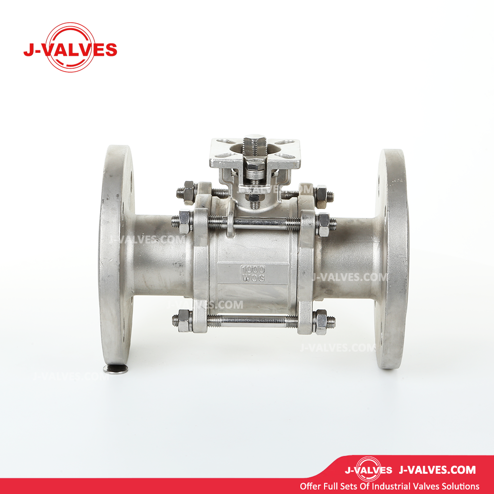 J-Valves Made in China Stainless Steel 304/316 3PC Flange End Direct Mounting Pad 1000wog Ball Valve