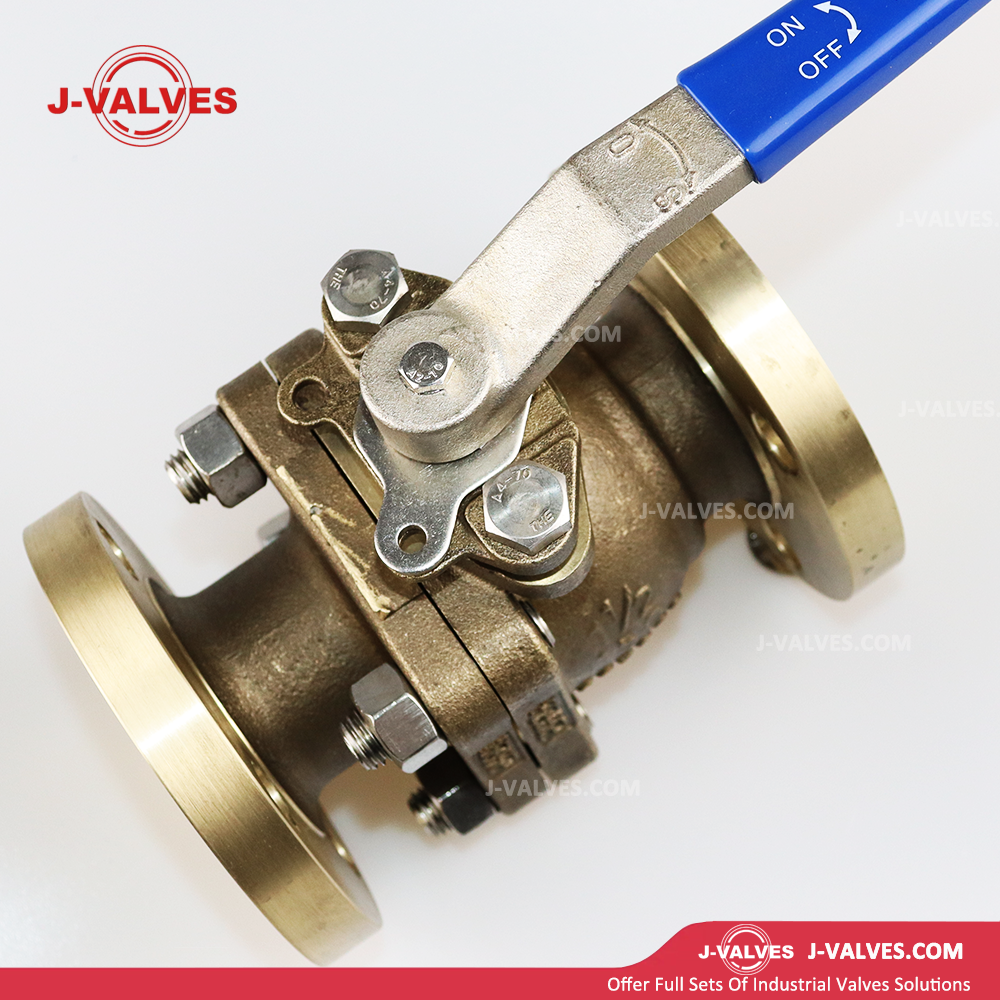 J-Valves China 150lb Precision Casting Bronze C95800 ANSI Floating Flange End Manual 2PC Ball Valve