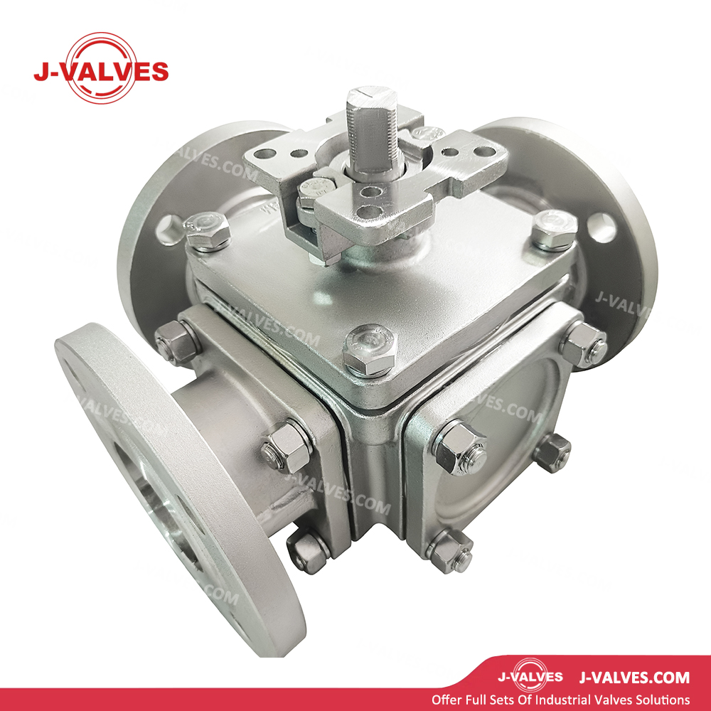 Quality Industrial Valve Product Made in China J-Valves Control Gas Stainless Steel 600LB 3 Way High-Platform Flanged Ball Valve