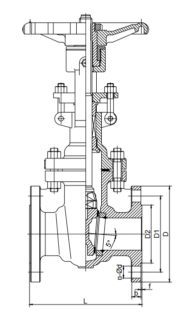Stainless steel A351 CF8 Handwheel gate valve
