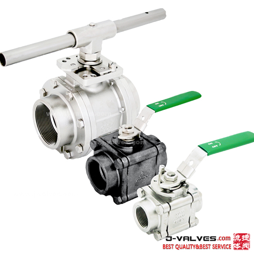 2000PSI/WOG Full bore Stainless Steel/cast steel/carbon steel/WCB Manual Thread 3PC Ball Valve