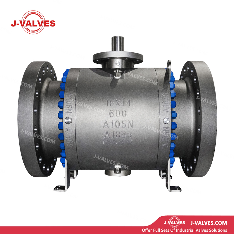 J-Valves China 600lb 16*14‘ ’ Stainless Steel F316/F304 Trunnion Mounted 3PC Flange Ball Valve