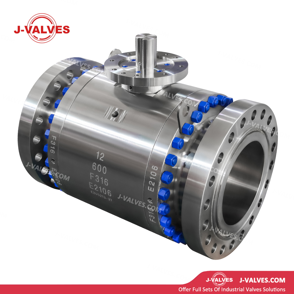 J-Valves China 600lb 12′′ Stainless Steel F316/F304 Trunnion Mounted 3PC Flange Ball Valve