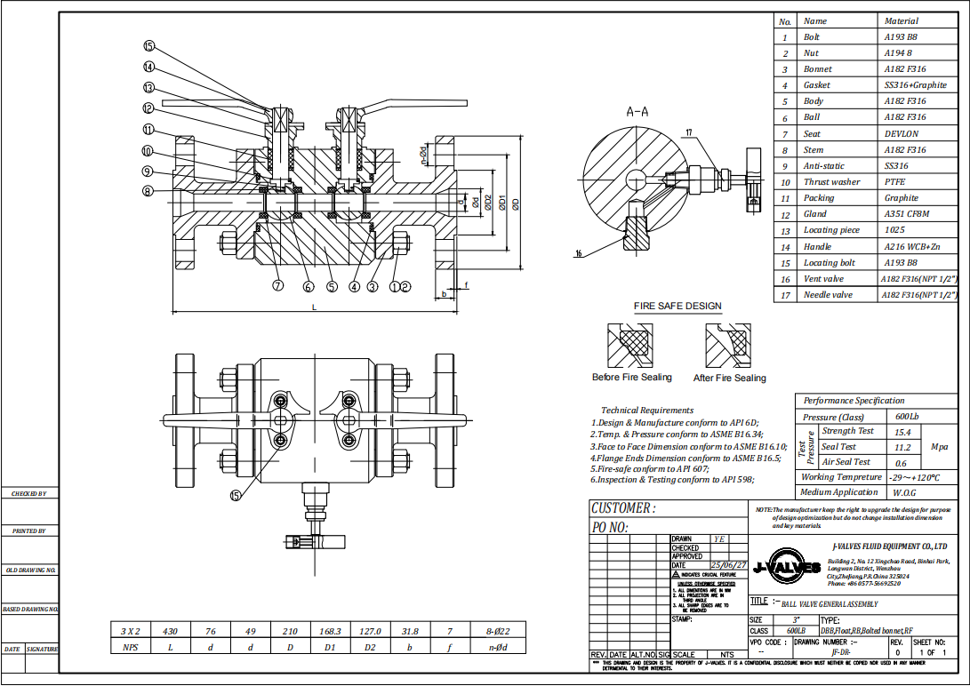 DBB flange ball valve