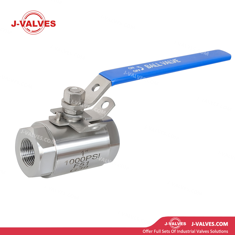 Quality Industrial Valve Product Made in China J-Valves 1'' 1000PSI Duplex Stainless Steel F51 Threaded End 3PC Ball Valve