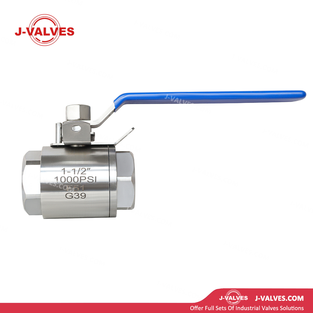 Quality Industrial Valve Product Made in China J-Valves 1-1/2'' 1000PSI Duplex Stainless Steel F51 Threaded End 2PC Ball Valve