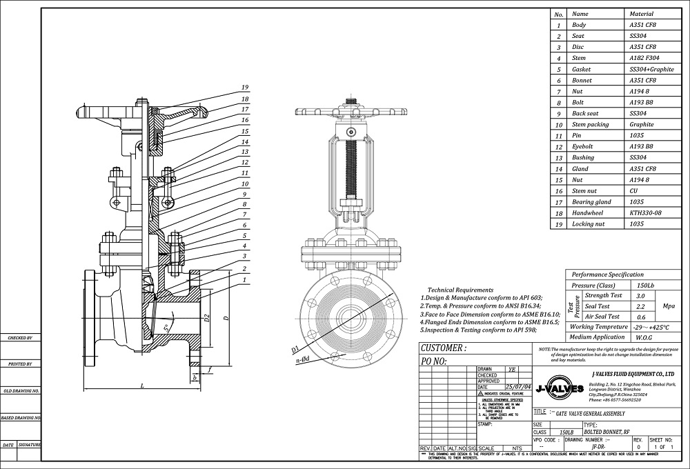 API603 Stainless Steel Gate valves
