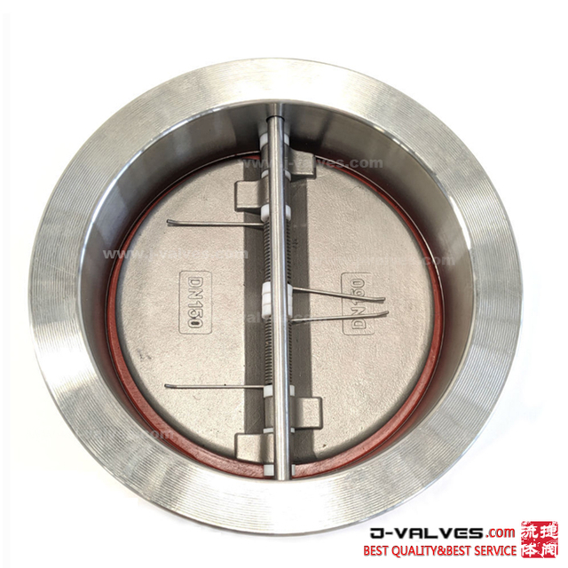 DN150 PN16 Stainless Steel CF8 SS304 Double Flap Wafer Check Valve