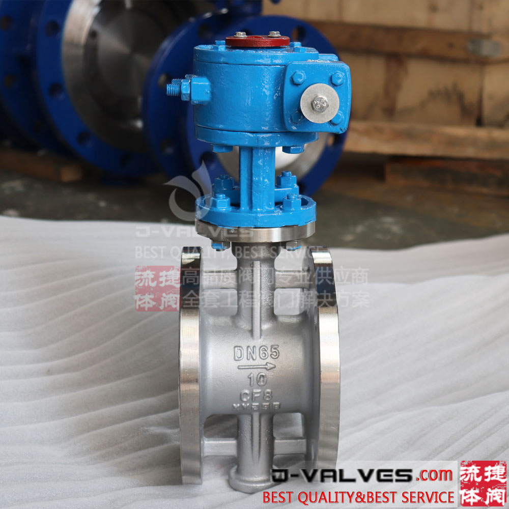 DIN PN10 DN100 CF8 Stainless Steel Flanged Butterfly Valve