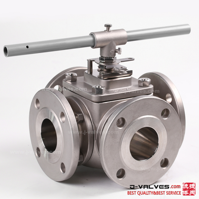 4-Way Floating Type Stainless Steel Flanged Ball Valve