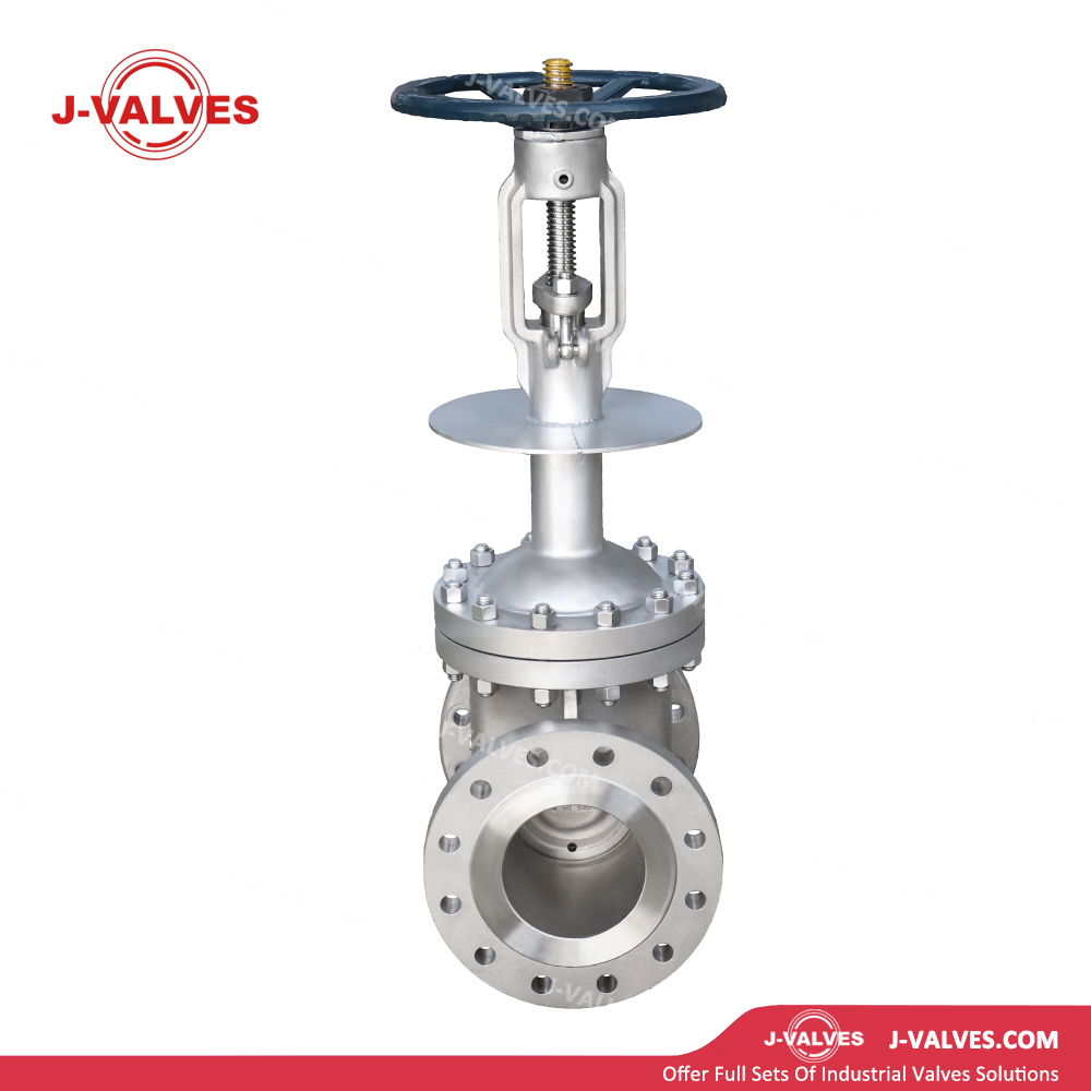 China-Made J-Valves 6inch ANSI Class 300 OS&Y Stainless Steel CF8M Handwheel Operation Flange RF Extended bonnet With drip tray Cryogenic Gate Valve