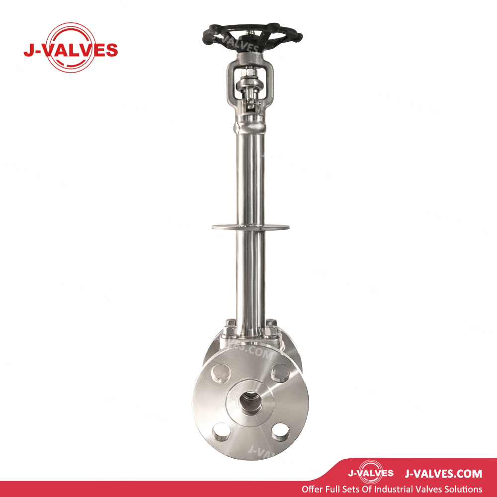 China-Made J-Valves ANSI Class 300 1 inch Forged Steel F304 Bonnet Extension With Drip Tray Handwheel Operation Flange End Cryogenic Gate Valve