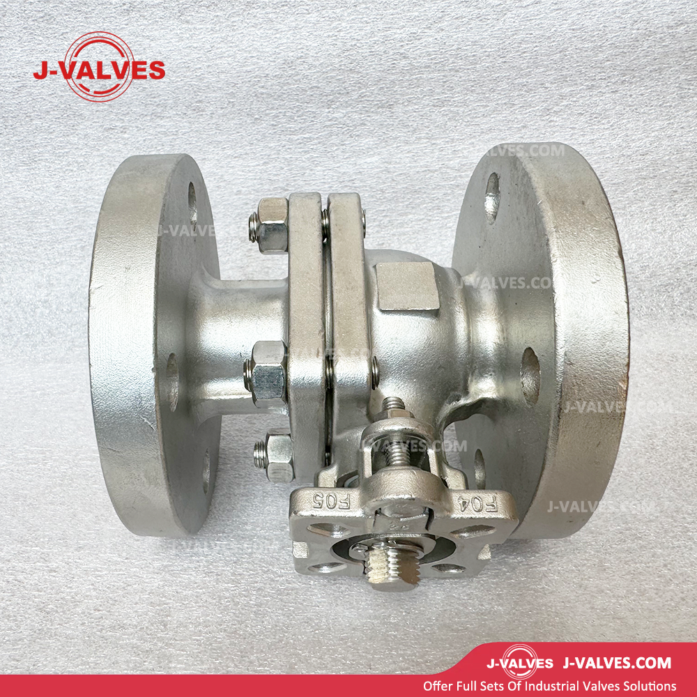 J-Valves China DIN 2PC Floating Flange End Pn16/25/40/64 Full Port Direct Mounting Pad Ball Valve