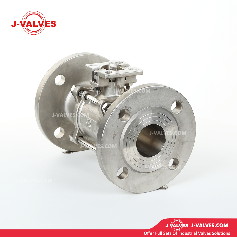 J-Valves Made in China Stainless Steel 304/316 3PC Flange End Direct Mounting Pad 1000wog Ball Valve