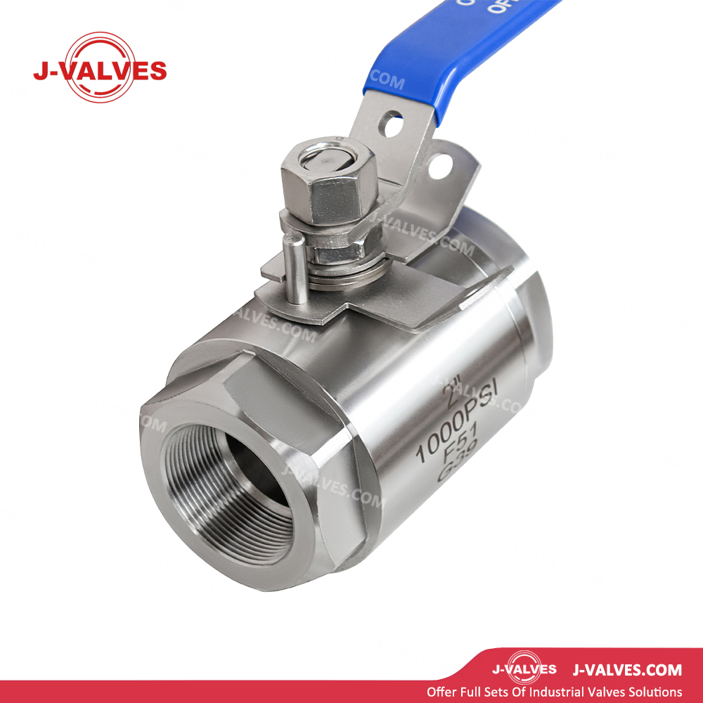 Quality Industrial Valve Product Made in China J-Valves 2'' 1000PSI Duplex Stainless Steel F51 Threaded End 2PC Ball Valve