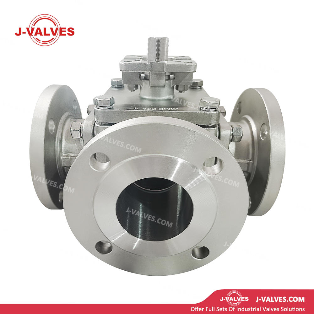 Quality Industrial Valve Product Made in China J-Valves Control Gas Stainless Steel 600LB 3 Way High-Platform Flanged Ball Valve