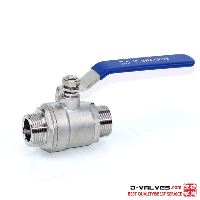 2 PC Full Bore Stainless Steel NPT/BSP/BSPT male Thread Ball Valve 